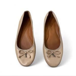 COACH Beige Leather Ballet Flats